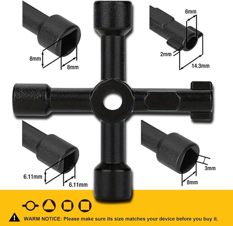Hanpex 4 in 1 Meter Box Key Gas Key Utility Key, for mail box, elevator, electrical cupboard box, train door, water meter valve - Image 2